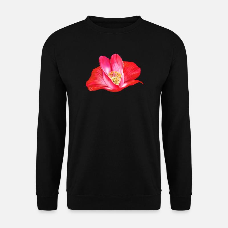 Rote Mohnblume in Herzform - Unisex Pullover - Schwarz
