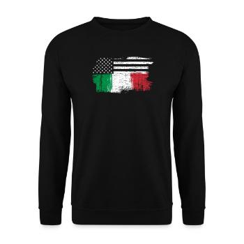 Sterne und Tricolore-Fusion - Unisex Pullover - Schwarz - Vorne - Alina (178cm) & Michal (187cm)
