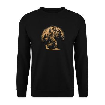 Yeti Forest Silhouette Orange - Unisex Sweatshirt - black - Front - Alina (178cm) & Michal (187cm)