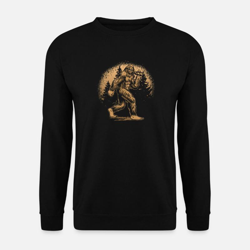 Yeti-Wald-Silhouette orange - Unisex Pullover - Schwarz