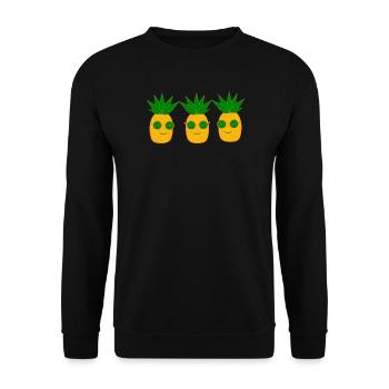 Pineapple with sunglasses summer t-shirt - Unisex Sweatshirt - black - Front - Alina (178cm) & Michal (187cm)