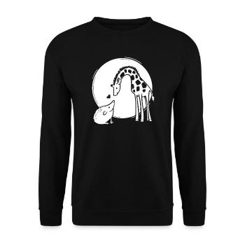 Amour de girafe et hérisson - Sweat-shirt Unisexe - noir - Devant - Alina (178cm) & Michal (187cm)