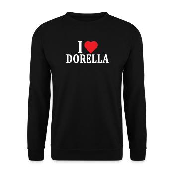 t-shirt I love Dorella t-shirt gift idea - Unisex Sweatshirt - black - Front - Alina (178cm) & Michal (187cm)