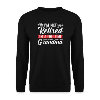 Rétro Vintage Granny Motif Design - Sweat-shirt Unisexe - noir - Devant - Alina (178cm) & Michal (187cm)