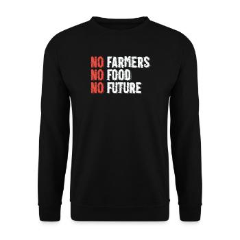 Nachhaltige Landwirtschaftsillustration - Unisex Pullover - Schwarz - Vorne - Alina (178cm) & Michal (187cm)