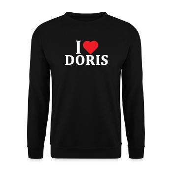 t-shirt J’adore Doris t-shirt idée cadeau - Sweat-shirt Unisexe - noir - Devant - Alina (178cm) & Michal (187cm)