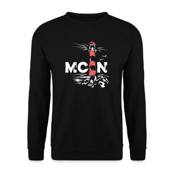 Leuchtturm Illustration Symbol moin Ostsee Nordsee - Unisex Pullover - Schwarz - Vorne - Alina (178cm) & Michal (187cm)