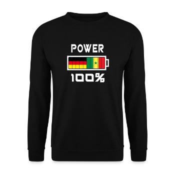 Germany and Senegal Power 100% - Unisex Sweatshirt - black - Front - Alina (178cm) & Michal (187cm)