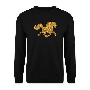 Pferdeliebe Pferde Islandpferde Galopp Fohlen - Unisex Pullover - Schwarz - Vorne - Alina (178cm) & Michal (187cm)