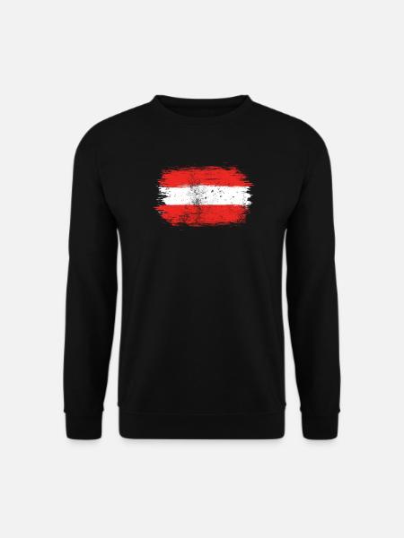 Red-White-Red Brush Flag - Unisex Sweatshirt - black