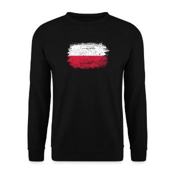 Polish Flag Brush Stroke - Unisex Sweatshirt - black - Front - Alina (178cm) & Michal (187cm)