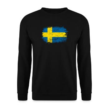 Swedish Brush Flag - Unisex Sweatshirt - black - Front - Alina (178cm) & Michal (187cm)