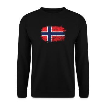 Norway Flag Brushstroke Cross - Unisex Sweatshirt - black - Front - Alina (178cm) & Michal (187cm)