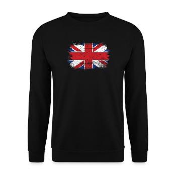 Brushstroke Union Jack Flag - Unisex Sweatshirt - black - Front - Alina (178cm) & Michal (187cm)