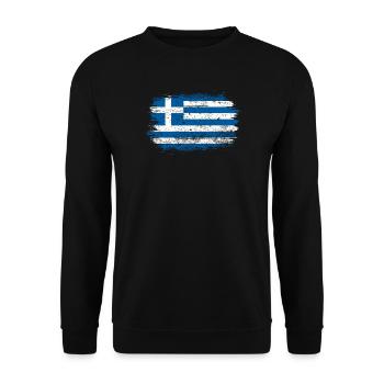 Brushed Greek Flag - Unisex Sweatshirt - black - Front - Alina (178cm) & Michal (187cm)