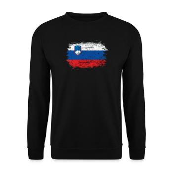 Art au pinceau du drapeau slovène - Sweat-shirt Unisexe - noir - Devant - Alina (178cm) & Michal (187cm)