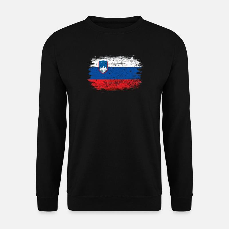 Slowenien-Flaggen-Pinselkunst - Unisex Pullover - Schwarz