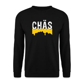 Chäs (SWISS CHEESE) - Unisex Pullover - Schwarz - Vorne - Alina (178cm) & Michal (187cm)