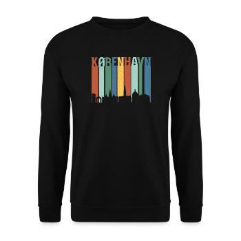 København Neon Skyline Pattern - Unisex Sweatshirt - black - Front - Alina (178cm) & Michal (187cm)