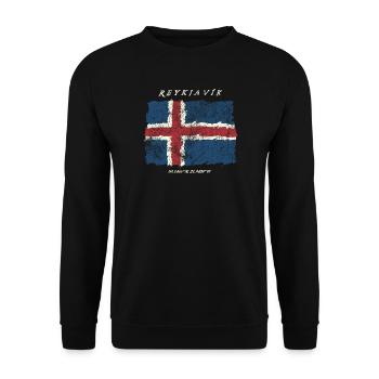 Islande Reykjavik - Sweat-shirt Unisexe - noir - Devant - Alina (178cm) & Michal (187cm)