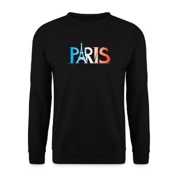 Paris Farben Symbol Eiffelturm Illustration Icon - Unisex Pullover - Schwarz - Vorne - Alina (178cm) & Michal (187cm)