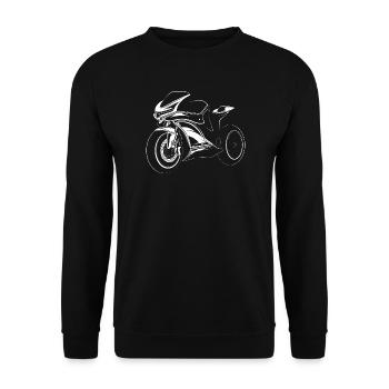 Motorrad Rennen Symbol Illustration Symbol Icon - Unisex Pullover - Schwarz - Vorne - Alina (178cm) & Michal (187cm)