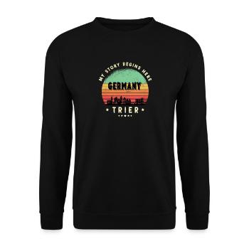 Trier Skyline Design - Unisex Sweatshirt - black - Front - Alina (178cm) & Michal (187cm)
