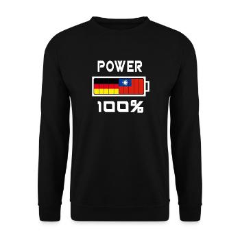 Allemagne et Taïwan Power 100% - Sweat-shirt Unisexe - noir - Devant - Alina (178cm) & Michal (187cm)