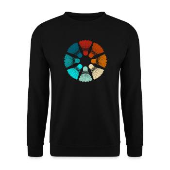 Badminton - Shuttlecocks Colorful - Unisex Sweatshirt - black - Front - Alina (178cm) & Michal (187cm)