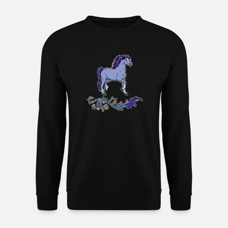 Cool Pferde Islandpferde Pferdeliebe Haflinger - Unisex Pullover - Schwarz