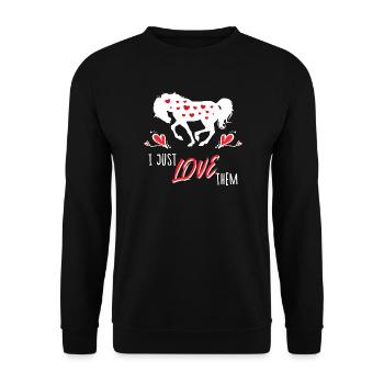 Chevaux Déclaration Cœur Chevaux Islandais Cheval Amour - Sweat-shirt Unisexe - noir - Devant - Alina (178cm) & Michal (187cm)
