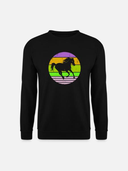 Hengst Galopp Pferdeliebe Pferde Islandpferde - Unisex Pullover - Schwarz