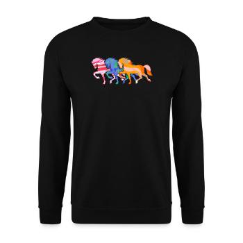 Icelandic Horses Gallop Horses Horse Love Icelanders - Unisex Sweatshirt - black - Front - Alina (178cm) & Michal (187cm)