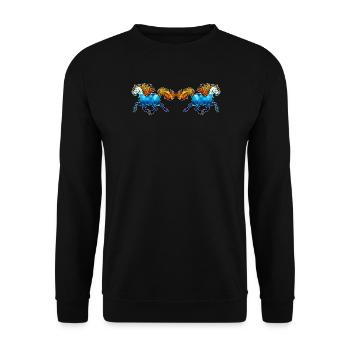 Icelandic Horses Horses Gallop Horse love Horse fan - Unisex Sweatshirt - black - Front - Alina (178cm) & Michal (187cm)