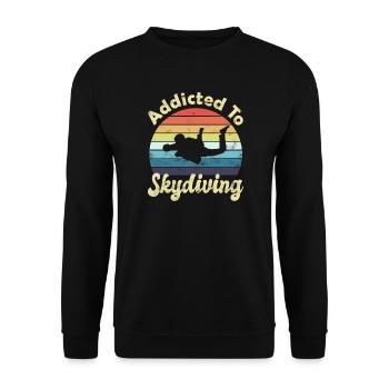 Skydiving Skydivers - Unisex Sweatshirt - black - Front - Alina (178cm) & Michal (187cm)