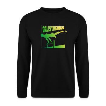 Calisthenics Gradient Pose Square Design - Unisex Sweatshirt - black - Front - Alina (178cm) & Michal (187cm)