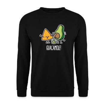 Lustige Avocado kackt Guacamole Tortilla-Chips - Unisex Pullover - Schwarz - Vorne - Alina (178cm) & Michal (187cm)
