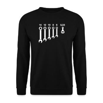 Outils de clé d’ouverture de bouteille de bière - Sweat-shirt Unisexe - noir - Devant - Alina (178cm) & Michal (187cm)