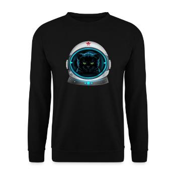 angry space cat astronaut - Unisex Sweatshirt - black - Front - Alina (178cm) & Michal (187cm)