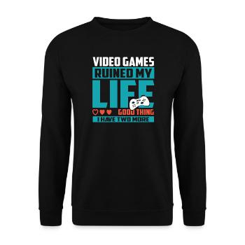 Gamer Extra Life - Unisex Sweatshirt - black - Front - Alina (178cm) & Michal (187cm)