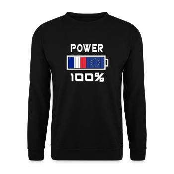 Europe and France Power 100% - Unisex Sweatshirt - black - Front - Alina (178cm) & Michal (187cm)