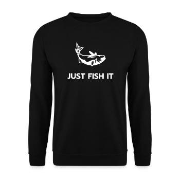 Einfach angeln - Unisex Pullover - Schwarz - Vorne - Alina (178cm) & Michal (187cm)