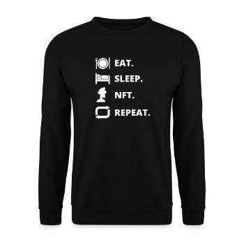 Eat Sleep NFT Repeat - Sweat-shirt Unisexe - noir - Devant - Alina (178cm) & Michal (187cm)