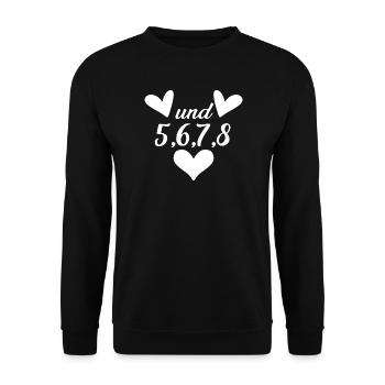 Tanzen Tanz Tanzkurs Rhythmus - Unisex Pullover - Schwarz - Vorne - Alina (178cm) & Michal (187cm)
