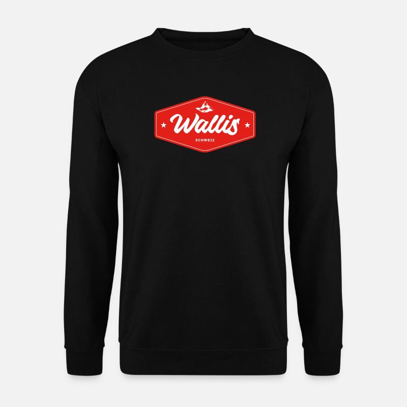 Wallis Alpen Retro Emblem - Unisex Pullover - Schwarz