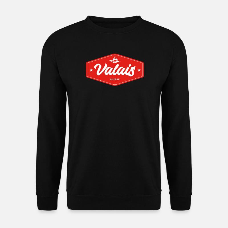 Valais Suisse Badge - Unisex Pullover - Schwarz