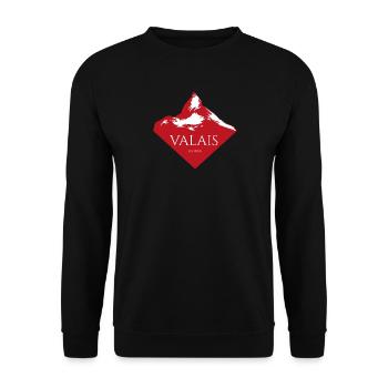 Logo rouge du Sommet du Mont Valais - Sweat-shirt Unisexe - noir - Devant - Alina (178cm) & Michal (187cm)