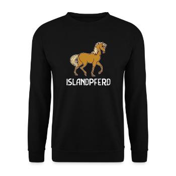 Islandpferde Spruch Pferde Haflinger Pferdefan - Unisex Pullover - Schwarz - Vorne - Alina (178cm) & Michal (187cm)