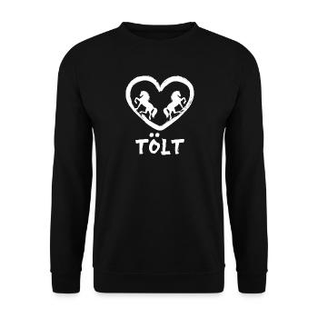 Herz Pferde Tölt Islandpferde Pferdeliebe Spruch - Unisex Pullover - Schwarz - Vorne - Alina (178cm) & Michal (187cm)