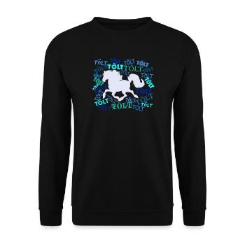 Tölt Pferde Spruch Haflinger Islandpferde - Unisex Pullover - Schwarz - Vorne - Alina (178cm) & Michal (187cm)